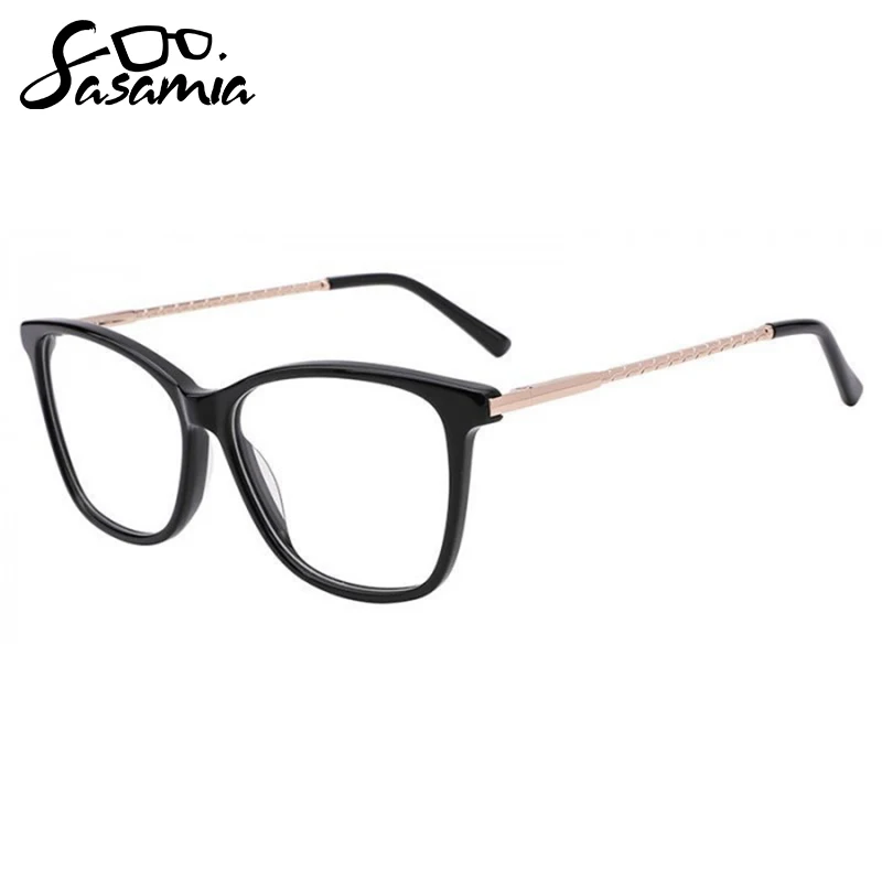 SASAMIA Anti-blue Glasses Frame Oval Female Spectacles Frame Woman Eyeglasses Frame with Clear Lens Fashion Prescription Glasses