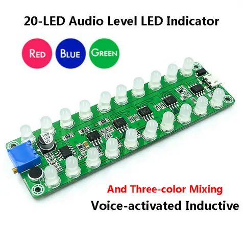 LED Music Spectrum Display Sound Voice Audio Level Indicator VU Meter 5V~12V