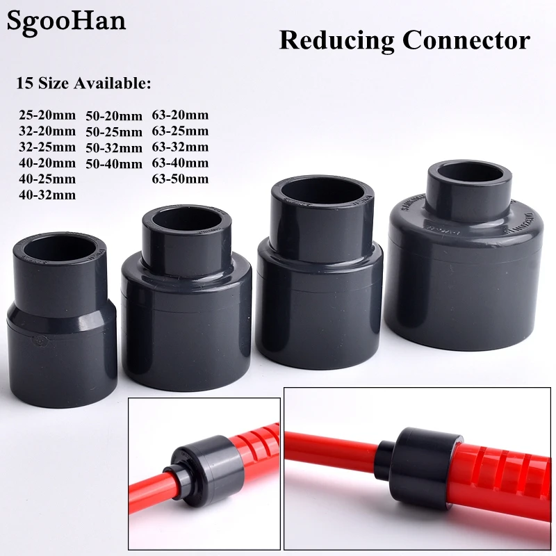 Connecteur réducteur de tuyau UPVC de grande taille, diamètre intérieur 50/63mm, système d'irrigation, cadre hydroponique, Joint de prise pour Aquarium