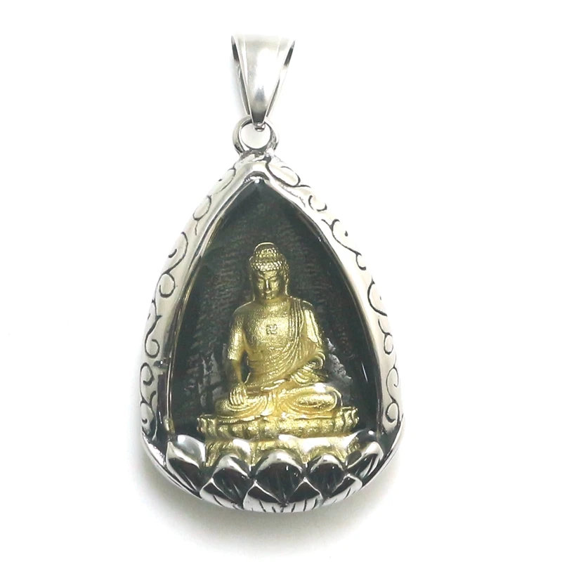 Unisex 316L Stainless Steel Lotus Buddha Newest Pendant