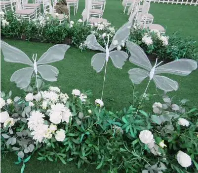 Wedding props simulation real silk screen flowers butterfly ground insertion road Sensen outdoor wedding layout window decoratio