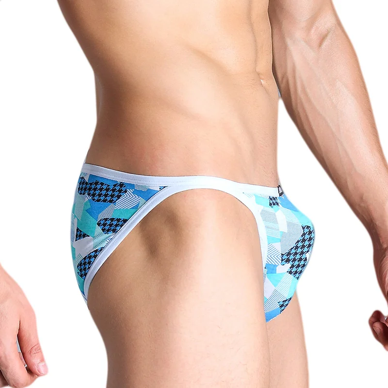 Mens Briefs With Bulge Pouch Underwear Sexy ShortsBriefs Breathable Men\'s Printing Briefs 1 PCS Soft Comfortable Man Panties