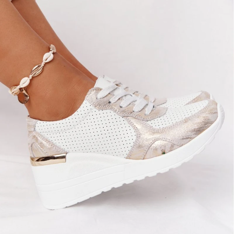 Fashion Shoes Women Vulcanized Shoes Wedge Sneakers Women Sports Shoes Women\'s Breathable Casual Platform Ladies Sneakers