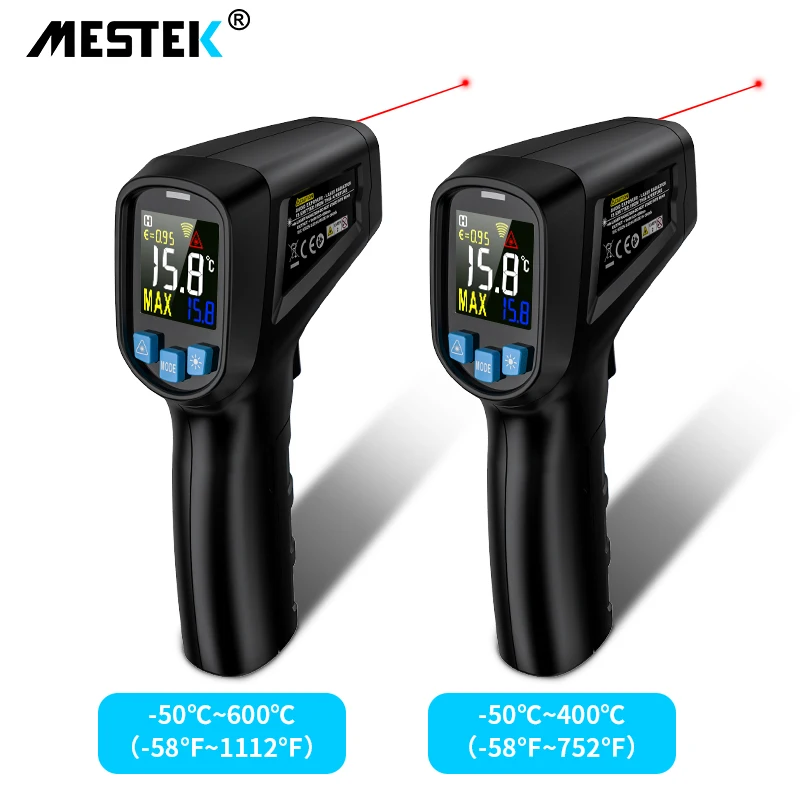 Digital Infrared Thermometer  -50~600C Laser Temperature Meter Gun No Contact Industrial Outdoor Laser Pyrometer IR Thermometer