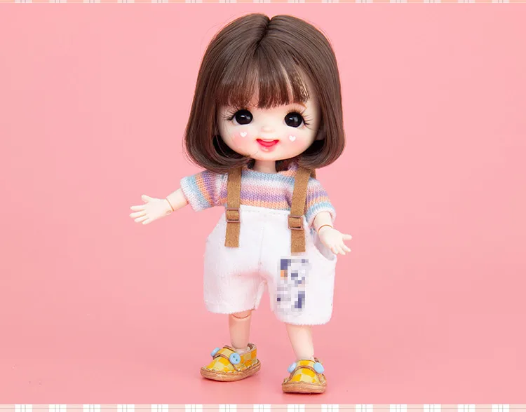 OB11 doll dress size fashion color striped T-shirt + white Mickey baggy pants suit color new two-piece set