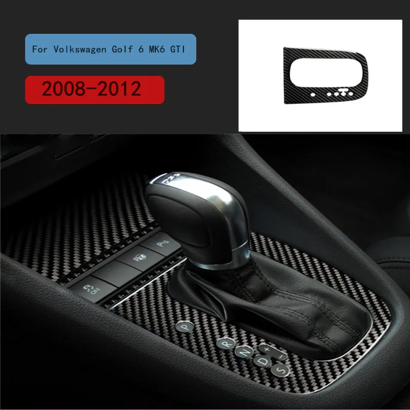 

Car Carbon Fiber Gear Shift Panel Cover Interior Trim Sticker For Volkswagen Golf 6 MK6 GTI 2008 2009 2010 2011 2012 Accessories