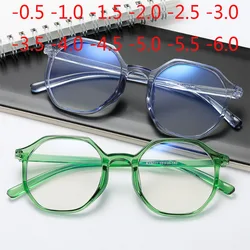 Retro Irregular Optics Eyeglasses Women Men Fashion Clear Mirror Myopia Lens Nearsighted Glasses 0 -0.5 -1.0 -1.5 To -6.0