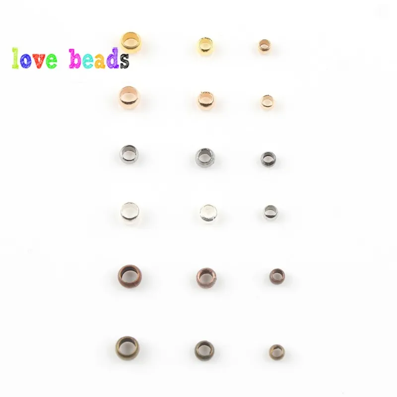 500 Stück/Los Kupfer-Metall-Kugel-Endperlen 2/2,5/3 mm Stopper-Abstandshalter-Perlen für DIY-Schmuckherstellung, Zubehör und Komponenten – Detail 1