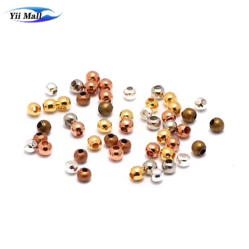 2/2.4/3/4/5/6/8/10mm Mixed Ferroalloy Positioning Beads Round Spaced Loose Beads For Jewelry Making Charm Bracelet Accessories