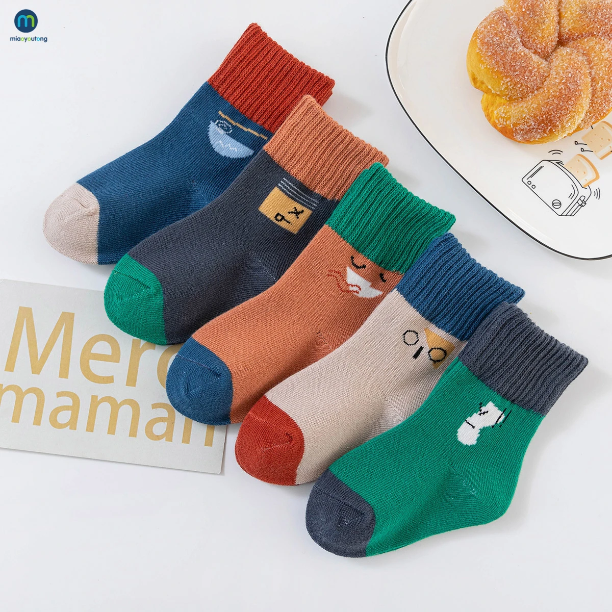 5 Pairs/Lot Baby Toddler Cotton Socks Kids Boys and Girl Autumn Short Newborn Ribbed Baby Clothing Solid Warm Child Miaoyoutong