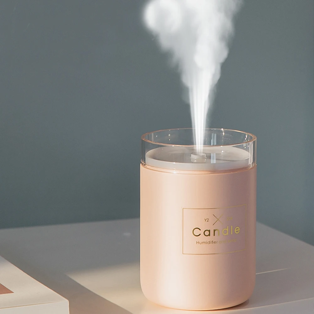 

280ML Ultrasonic Air Humidifier Candle Light USB Essential Oil Diffuser Car Purifier Aroma Anion Mist Maker LED Humidifiers