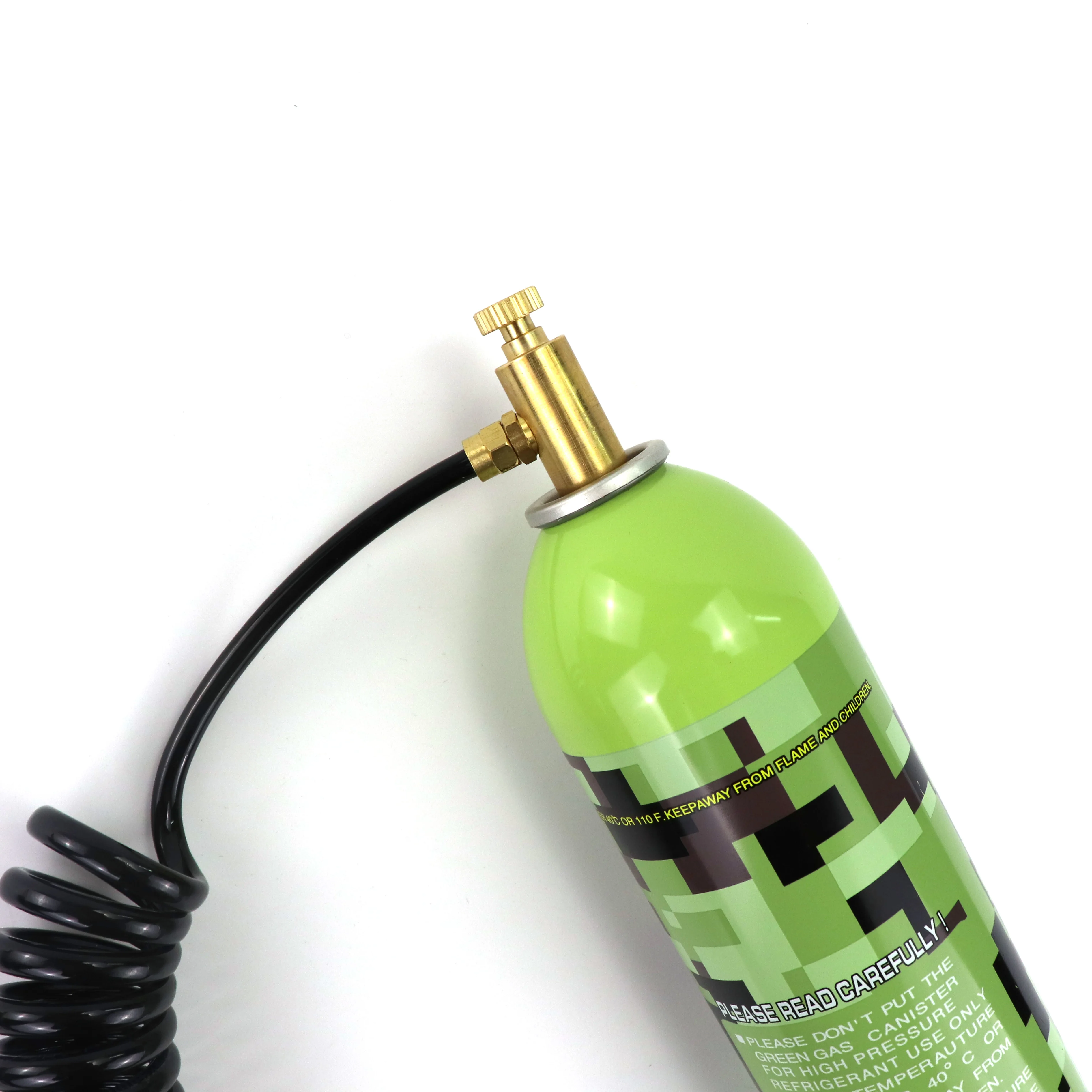 Juego de adaptadores Airsoft para botes de Gas verde con manguera de bobina, nuevo