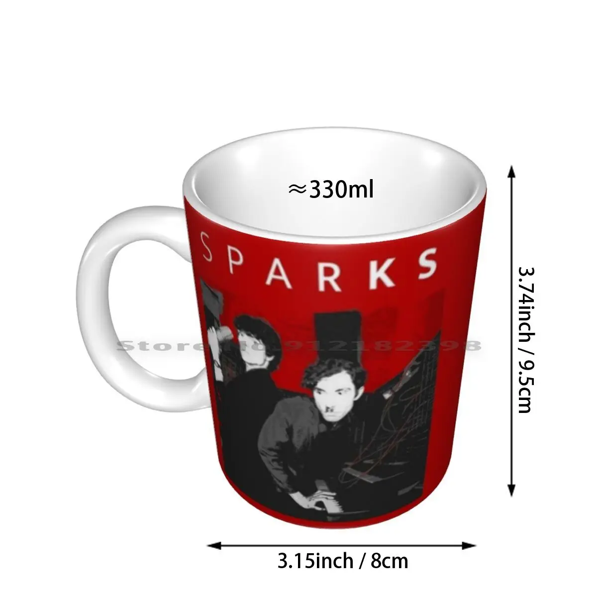 Sparks ( White Text ) Ceramic Mugs Coffee Cups Milk Tea Mug Sparks Band Russell Mael Ron Mael Mael Ron Russell 1970s 1980s