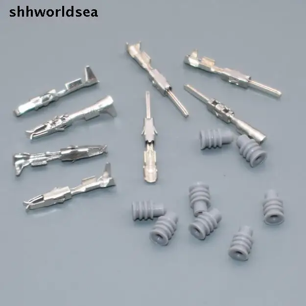 shhworldsea 25set=100pcs 1.5mm male female seals Crimp terminal Connectors for Car terminals for VW audi ,17-20 AWG,0.5~1 mm2