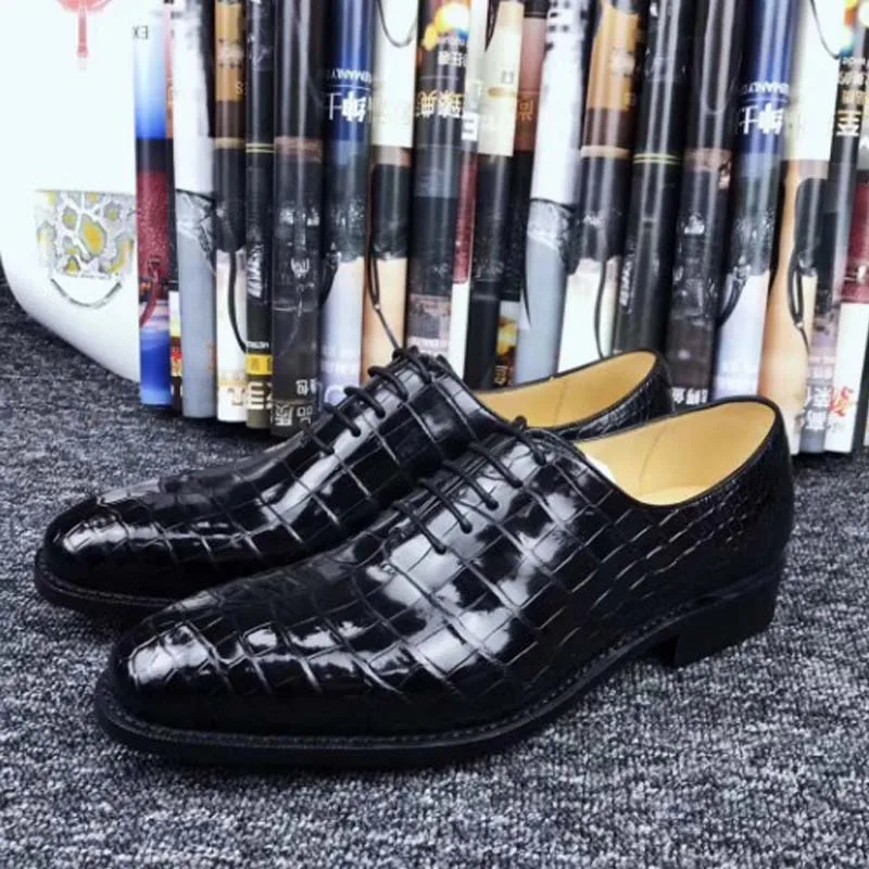 Fanzunxing New  Business  Large  Size No Splicing Men Crocodile Shoes  Handmade Crocodile Leather