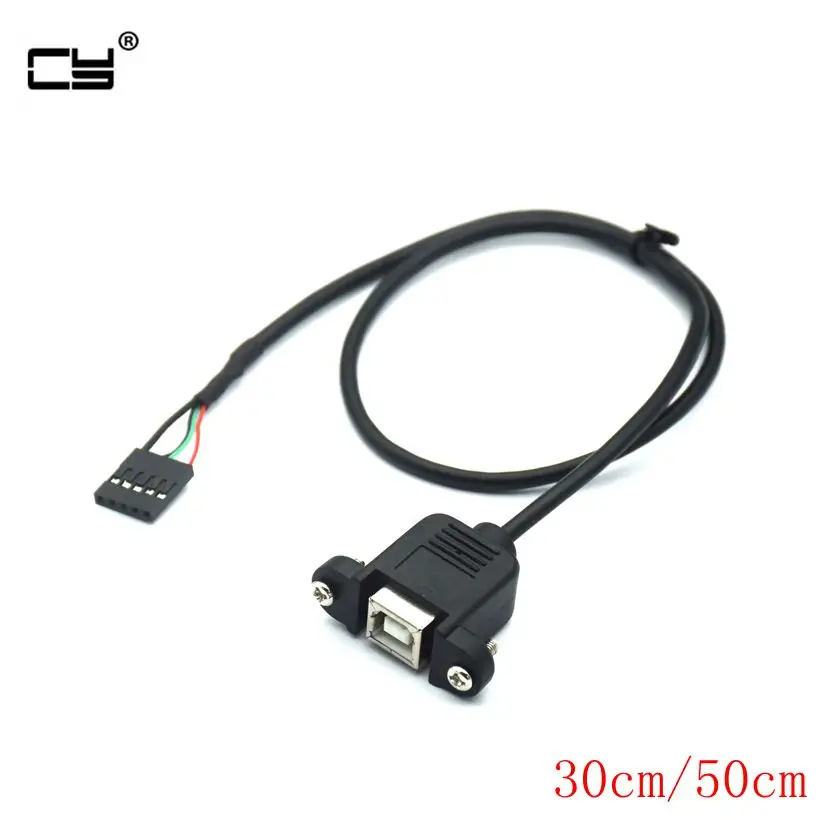 20cm USB 2.0 B Type Female socket Printer Panel Mount to Pitch 2.0mm 5pin Housing PCB Motherboard Dupont Cable