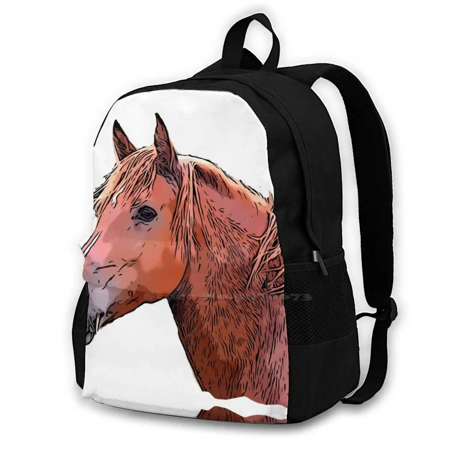 Horse Sticker Hot Sale Schoolbag Backpack Fashion Bags Brown Countryside Argentina Pole Animals Happy Dog Otter Cat Pet