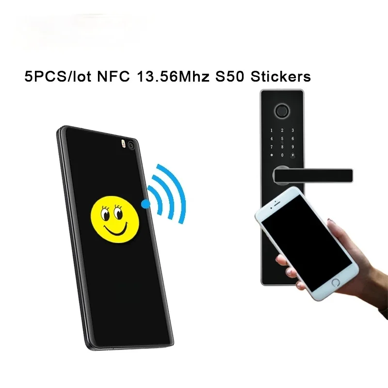 5/10pcs NFC 13.56Mhz S50 Stickers Writable IC UID Anti Metal Interference Cartoon Tags Label Rewritable Mobile Phone Sticker