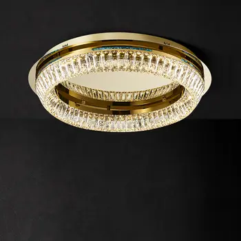 裝飾藝術風格圓形三層LED可調光銀金水晶吸頂燈。吸頂燈。門廳吸頂燈 10 最佳銷售 銀色吸頂燈 - №6