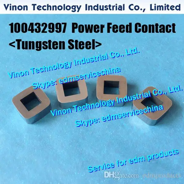 100342166 Power Feed Contact C001 (Tungsten Steel) 12x12x5mm for Robofil 100,200,400,CUT20. 100432997, 342.166, 432.997