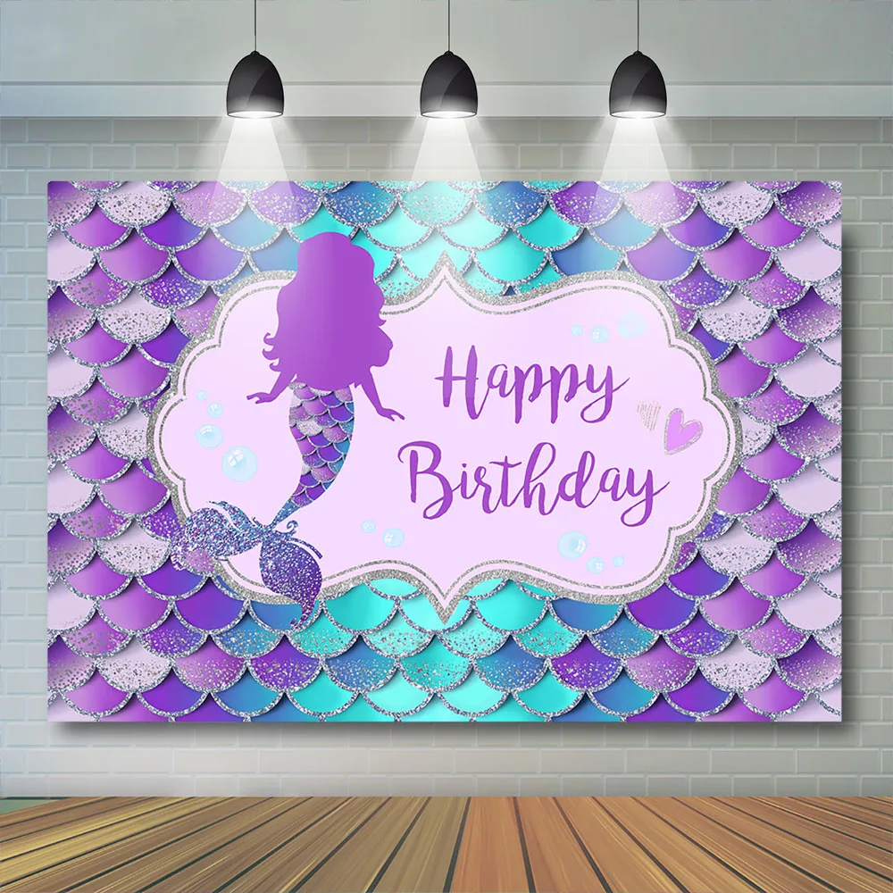 Mermaid Backdrops for Photography Underwater Castle Seaweed  Photo Backgrounds Baby Birthday Party Photophone Photozone