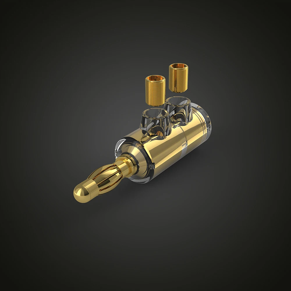 Audiocrast b553g alto-falante terminais pino de fio banana plug parafuso adaptador de fio 24k banhado a ouro banana conector novo