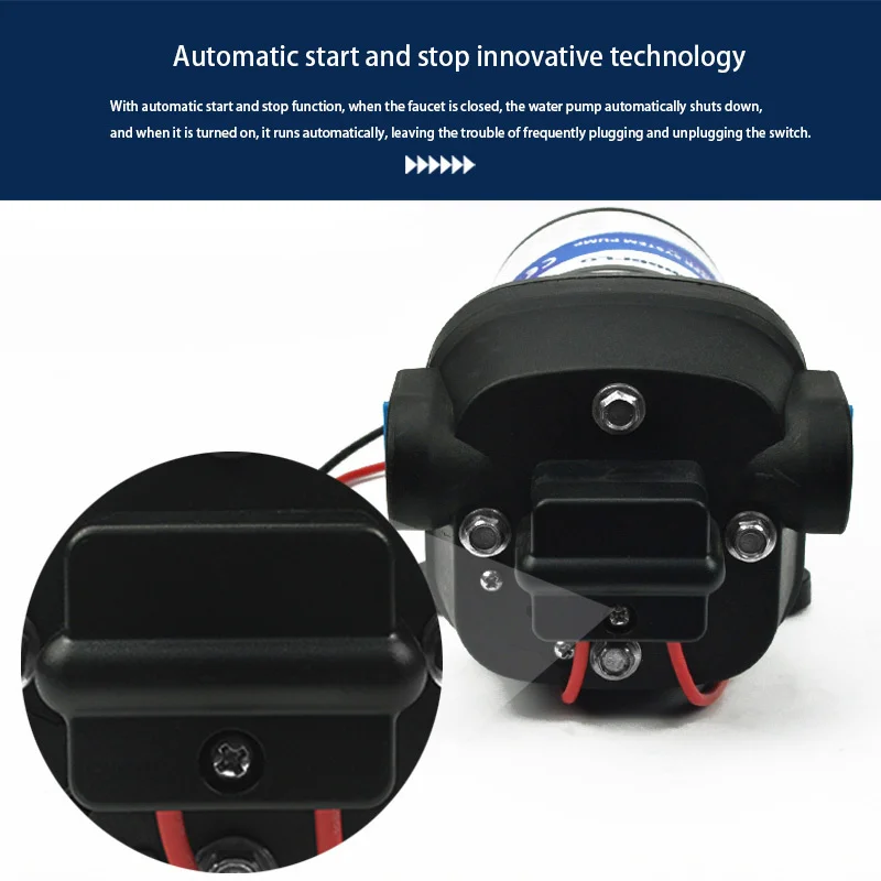 DC 12V 24V Electric Mini RV Diaphragm Self-priming Booster Vacuum Reciprocating Marine High Pressure Water Supply Pump FL-40/44