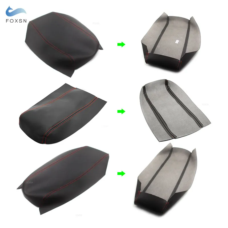 Soft Leather Armrest Cover For Toyota Prius 2004 - 2012 2013 2014 2015 Car Center Control Armrest Box Skin Cover Sticker Trim