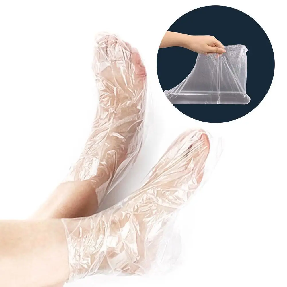 100pcs/lot Disposable Foot Masks Transparent Plastic Exfoliating Foot Cover Remove Dead Skin Calluses Moisturizing Feet Care Kit