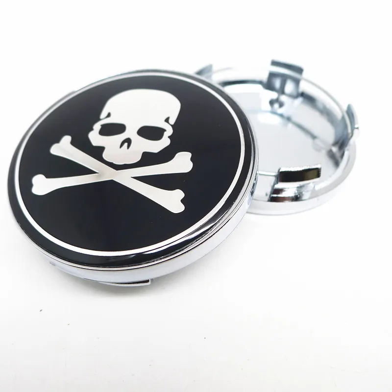 4pcs 59mm For Skull Car Wheel Center Hub Cap Cover 56mm Emblem Badge Sticker Auto Styling