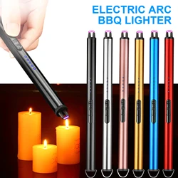 Electric Arc BBQ Lighter USB Rechargeable Lighters Windproof Flameless Plasma Ignition Long Gas Lighter Gas Stove Candle Lighter