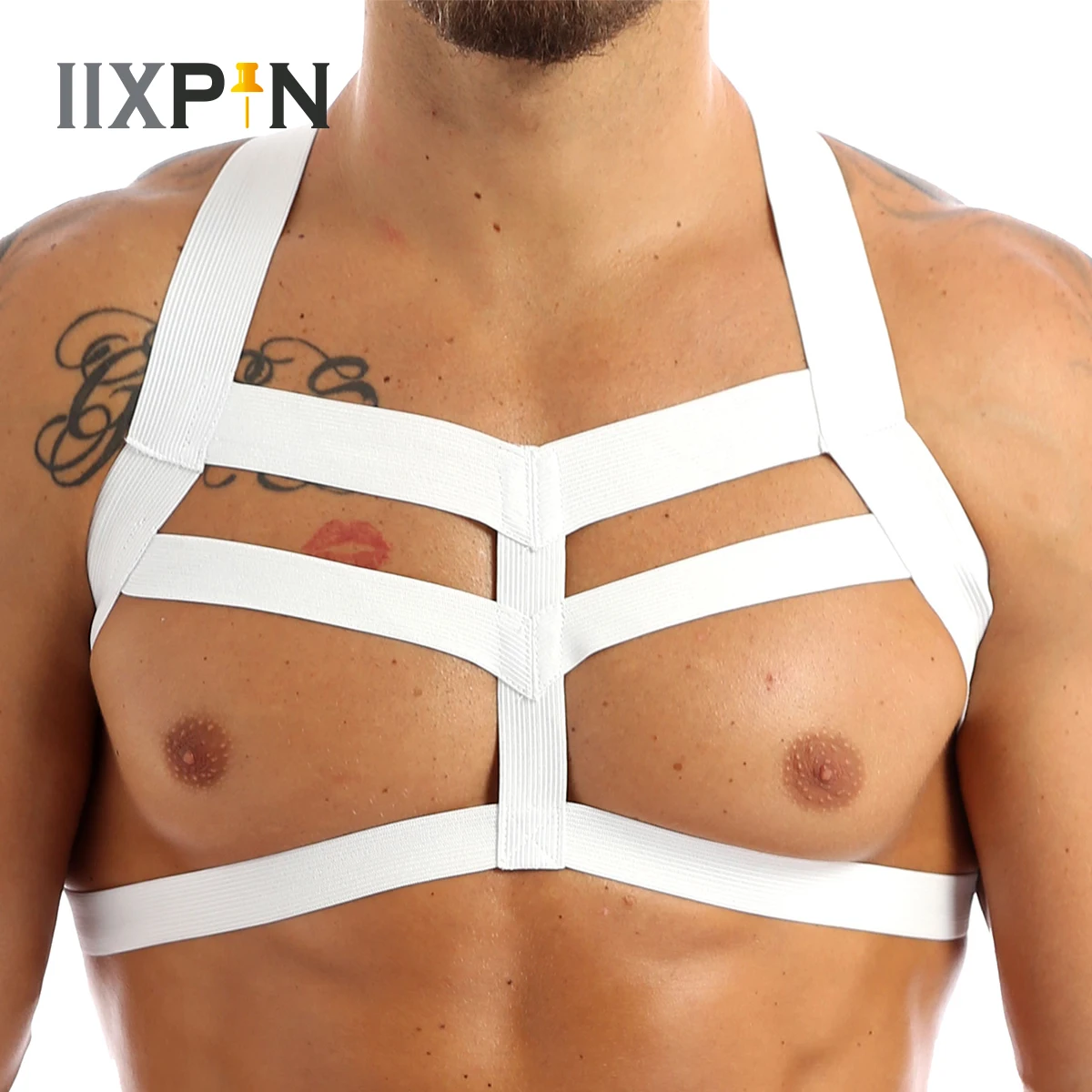 IIXPIN Mens Chest Harness Hot Elastic Wide Straps Shoulder Belt Men Exotic Harness Belt Male Sexy Tanks Underwear Men Lingerie