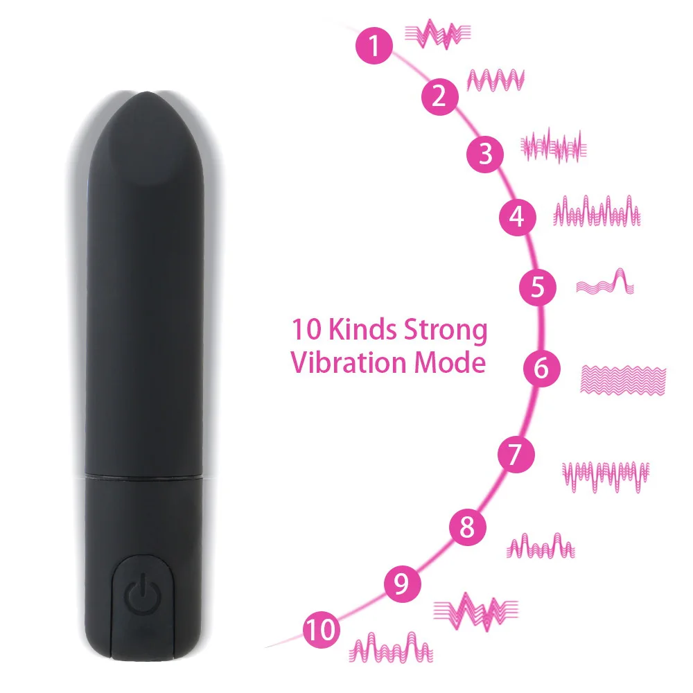 USB Rechargeable Mini Bullet Vibrator 10 Speed Waterproof G-spot Clitoris Stimulator Anal Dildo Vibrator Adult Sex Toy for Woman