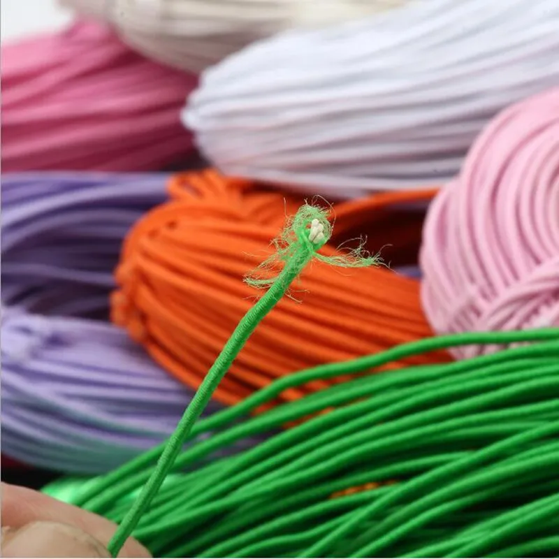 1mm Colorful High-Elastic Round Elastic Band Round Elastic Rope Rubber Band Elastic Line DIY Sewing Jewelry Accessories 9yards