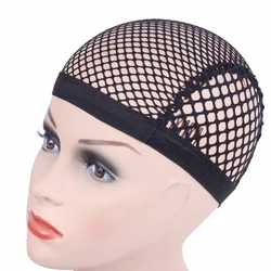 Hairnets With 3 Clips Mesh Weaving Black Wig Hair Net Making Caps Weaving Wig Cap