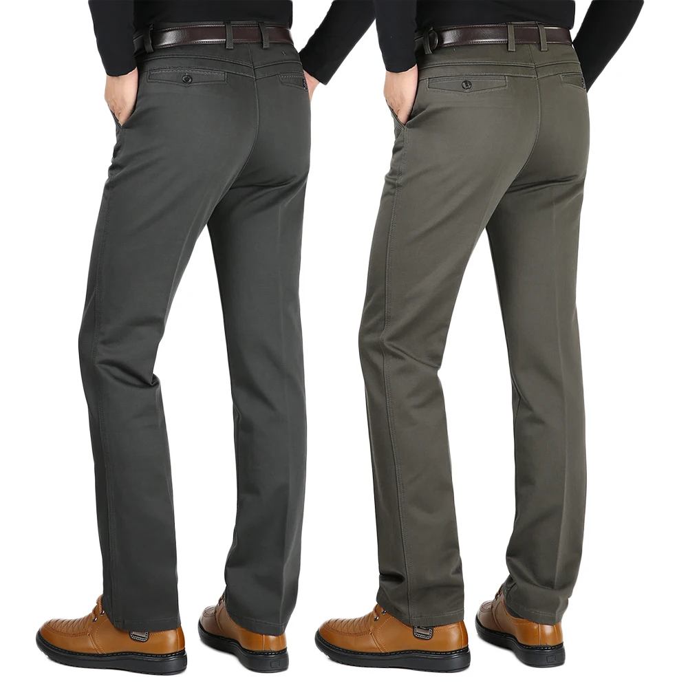 2020 Nieuwe Effen Kleur Mannen Hoge Kwaliteit Comfortabele Katoenen Business Casual Grote Maat Straight Broek