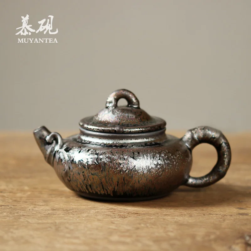 MuYan Zeng Guangxu famous building light teapot kiln implement single pot of pu 'er tea red glaze, kung fu tea teapot