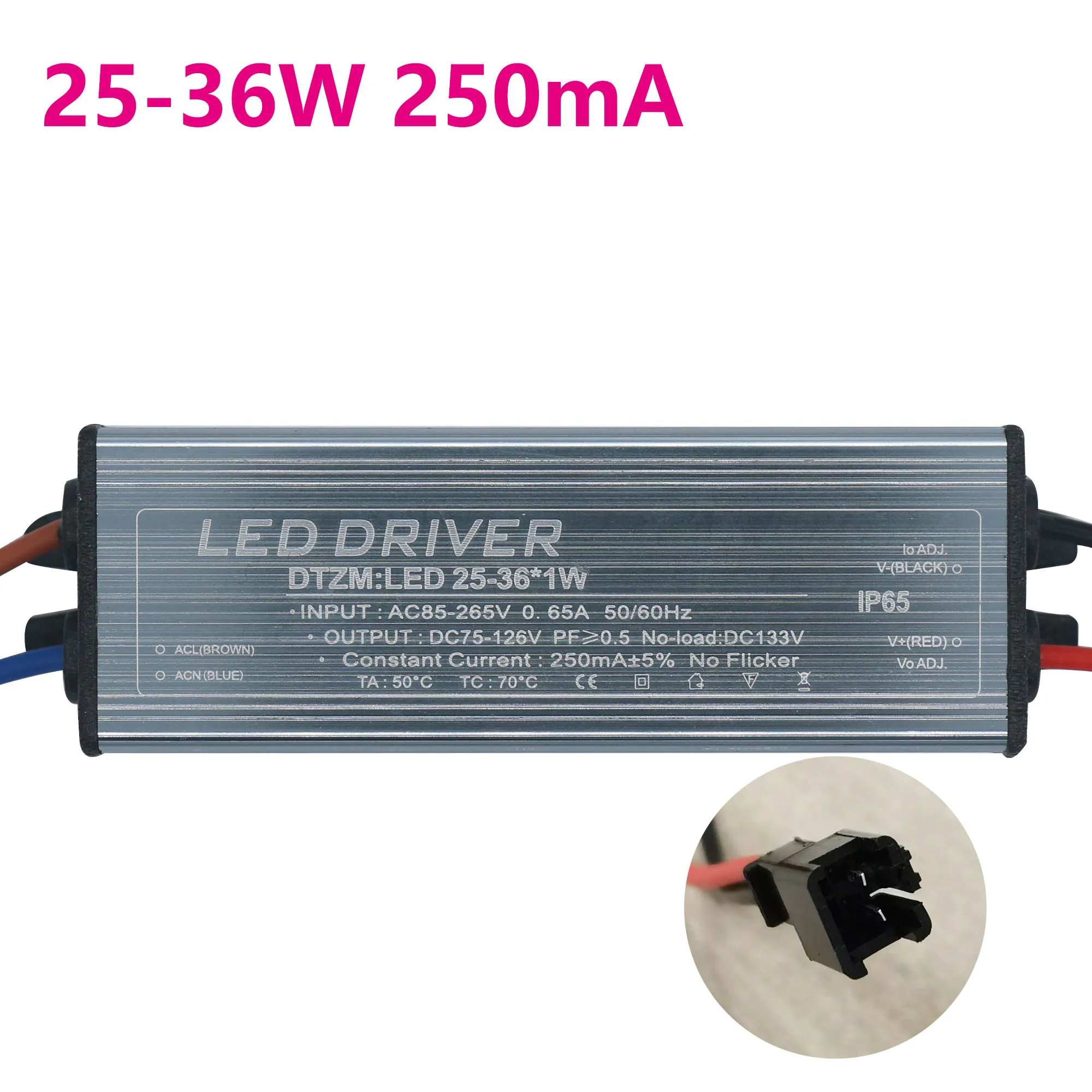 Imagem -03 - Motorista Impermeável do Diodo Emissor de Luz 2536w 1825w 12-25w 812w 47w 1-3w Ac85-265v Tensão Atual Constante da Fonte de Alimentação 250ma para Lâmpadas