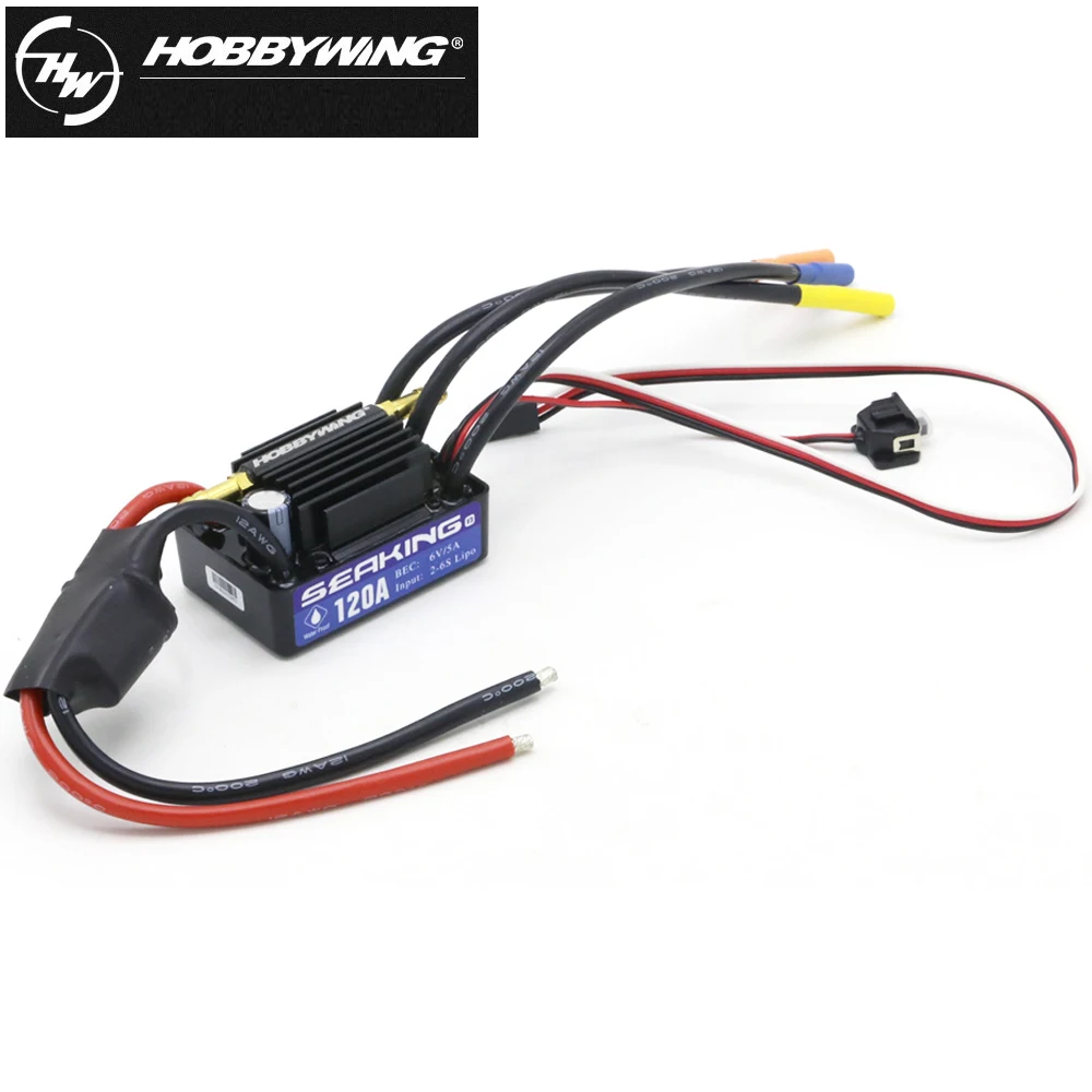 Hobbywing SeaKing 60A/120A/180A V3 Waterproof Brushless ESC RC motor ESC 6V 2-6S BEC Untuk RC Boat Electronic Speed Controller