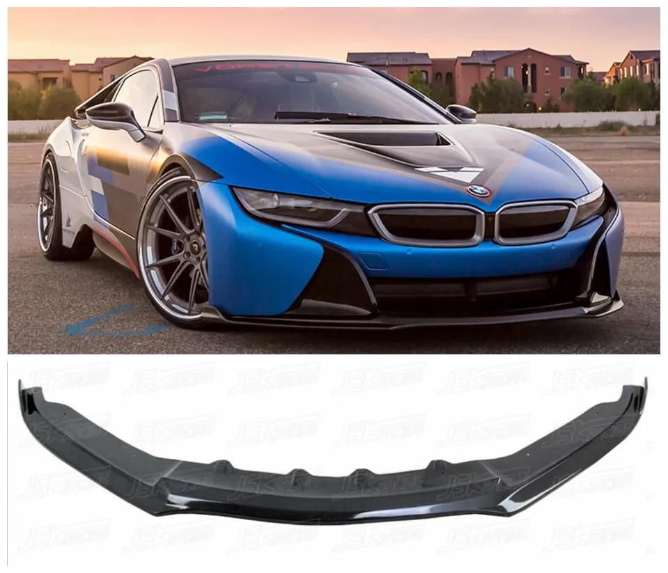 Car Carbon Fiber Front Bumper Lip Spoiler Auto Car Diffuser Fits For BMW I8 2014-2019