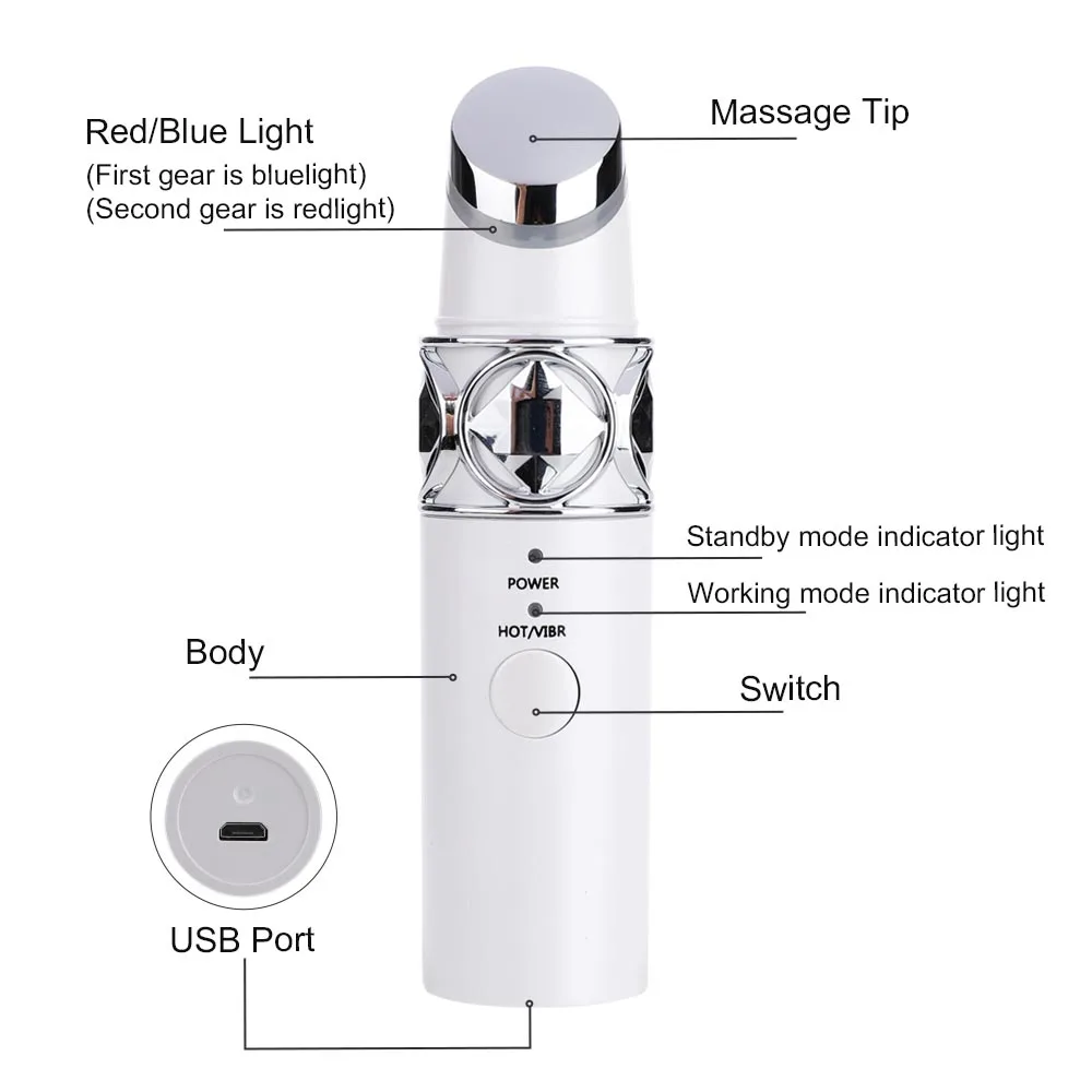 Trattamenti Per Il Viso elettrico di Vibrazione Penna Mini Dispositivo di Massaggio Occhio Sottile Viso Bastone Magico Anti Sonic Labbro Rughe Bellezza Cerchio Scuro Rimozione