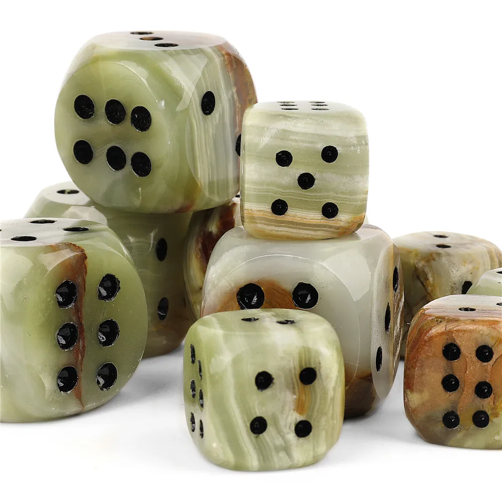 1PCS Natural Marble Dice Stones 2cm 3cm Playing Games Dice Party Home Decor