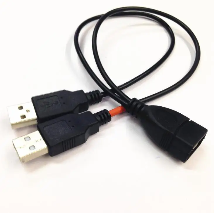 كابل USB من النوع Y ، خط واحد ، خطين ، USB 2.0 AF/2 * AM