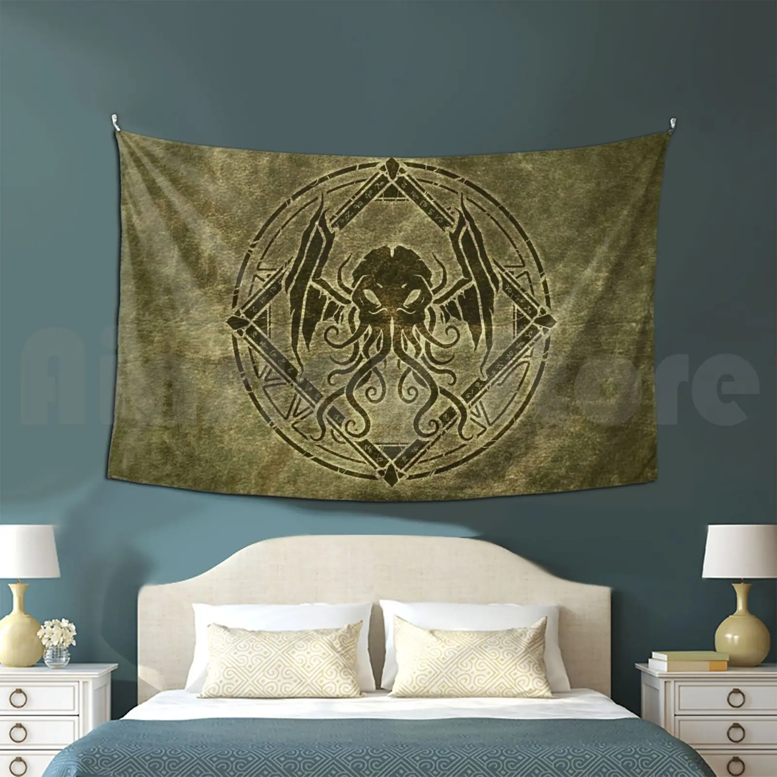 Cthulhu Design-Old Leather Customized Tapestry Cthulhu Eldritch Horror Dark Elder God Tentacles Elder