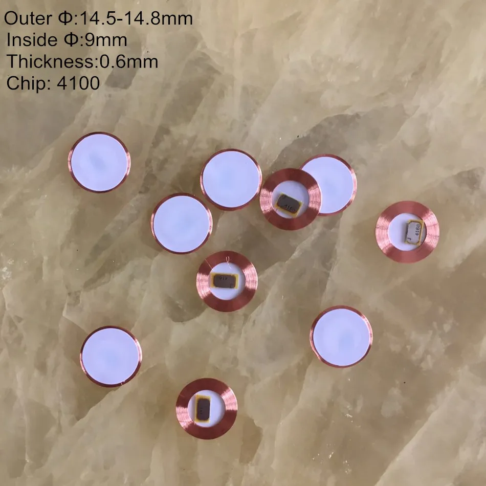 10 teile/los 125Khz 15mm durchmesser T5577 Beschreibbare RFID lesen nur Münze tag Access Control coil Chip Kompatibel mit EM4100 EM4305