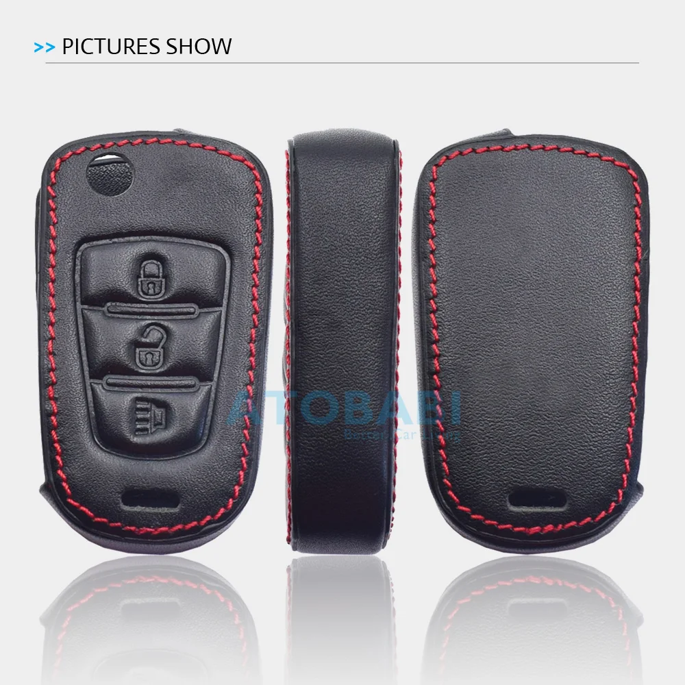 ATOBABI Leather Car Key Cases For Great Wall Haval Hover H5 2020 H1 H3 H6 H2 C50 C30 3 Buttons Flip Remote Fobs Protector Cover