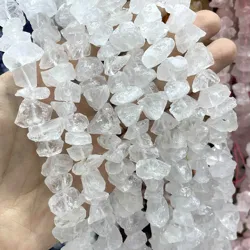 8-12mm Natural Irregular Freeform White Crystal Stone Spacer Beads Minerals Diy Bracelet Necklace Jewelry Making Earrings 7.5