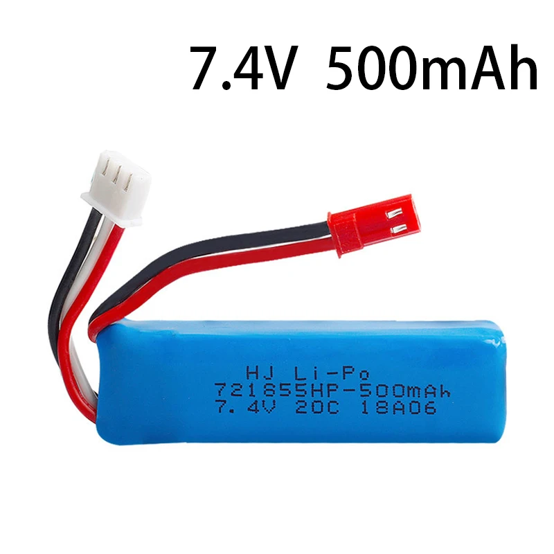 بطارية ليبو 7.4 فولت 500mAh 20C 2s 721855HP مع شاحن A202 A212 A222 A232 A242 A252 4WD RC قطع غيار نموذج سيارة اللعب