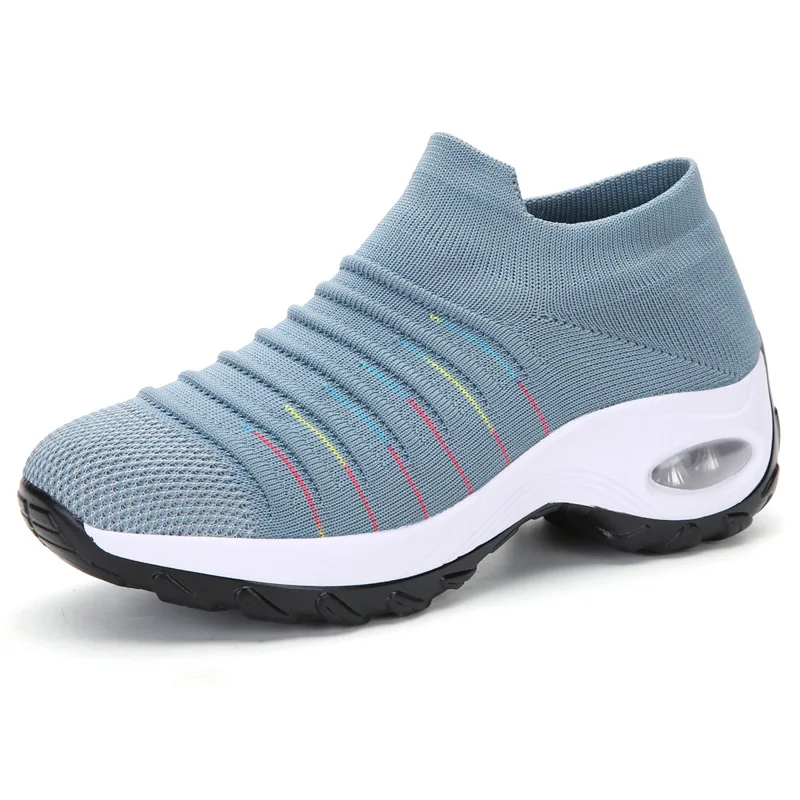 2021 Spring Women Breathable Shoes Woman Flat Slip on Platform Tenis for Women Mesh Sock Sneakers Shoes zapatillas aire mujer