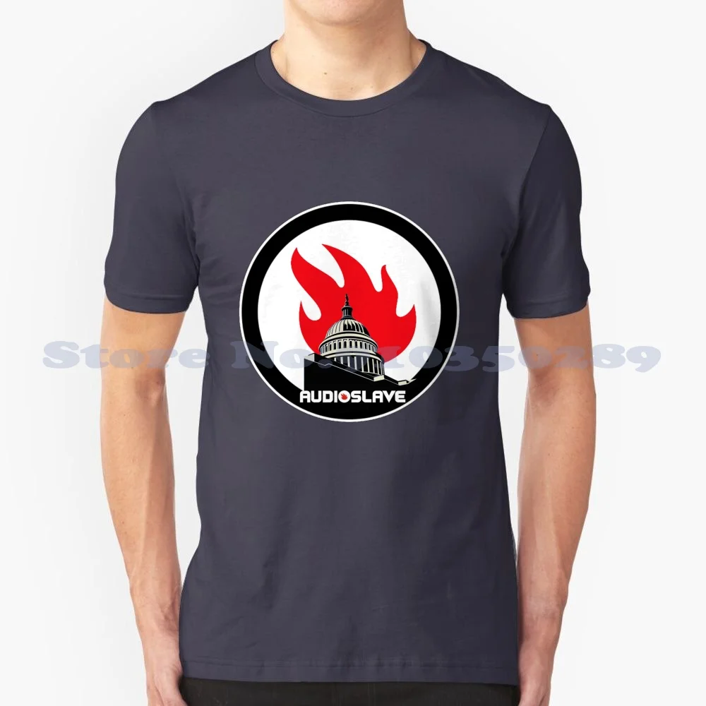 Audioslave Flame Over Capital Hill , Original Art Inspired By The Music. 100% Cotton T-Shirt Audioslave Band Chris Cornell